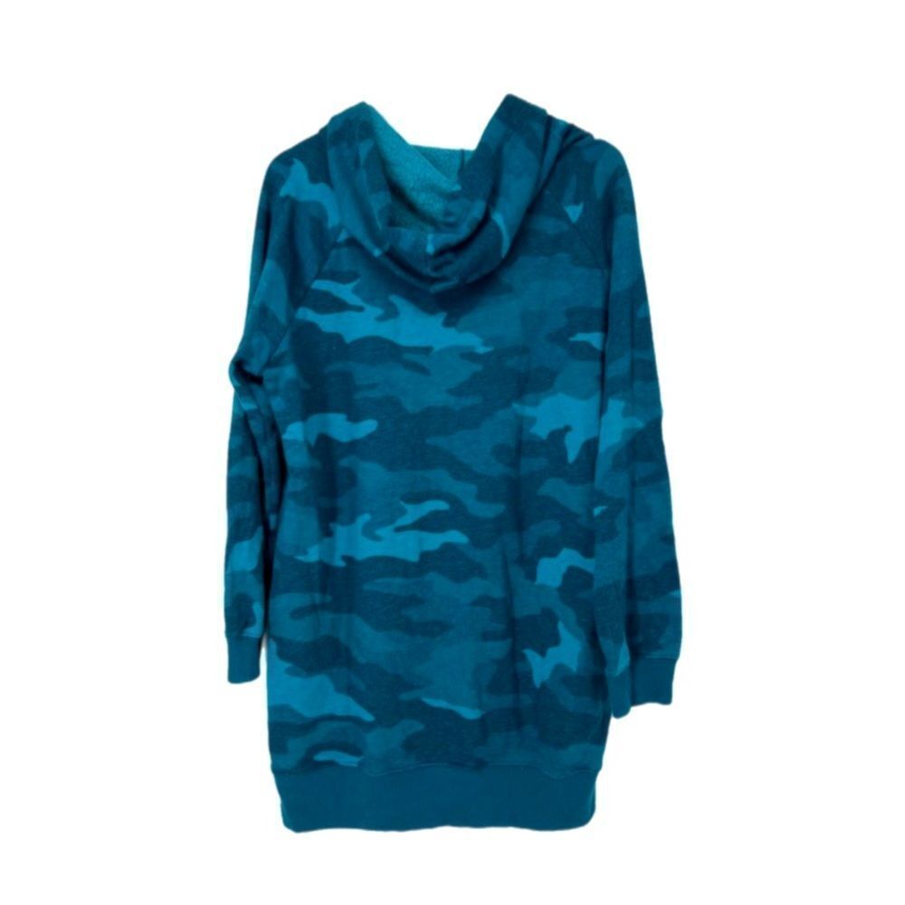 Victorias Secret Pink Cozy Fleece Dress Hoodie Pullover long sleeve blue Camo Xl - Picture 6 of 8